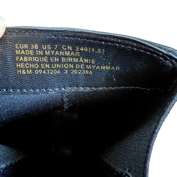 H&M Black Platform Chelsea Boots Size 38 US 7 Bloggers Classic - Picture 3 of 13